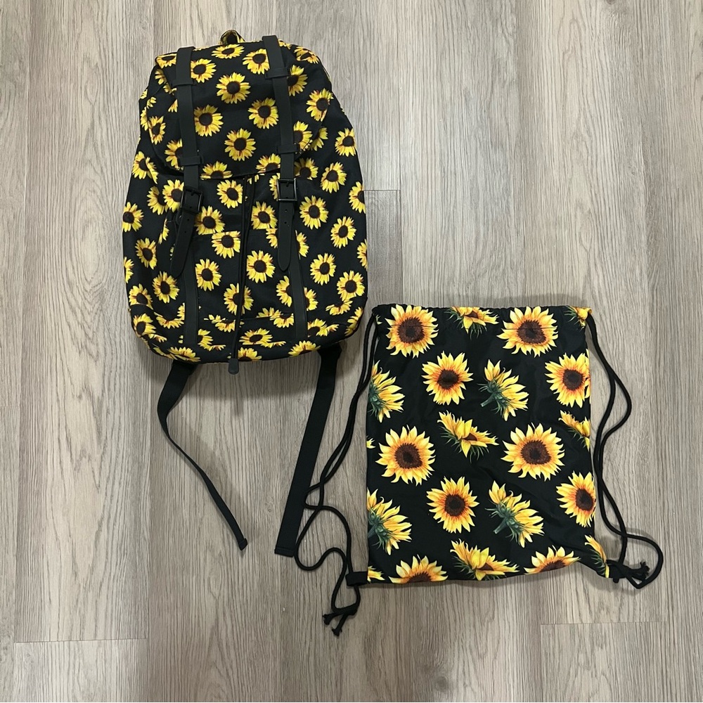 Gently Used Canvas Sunflower Backpack Bundle